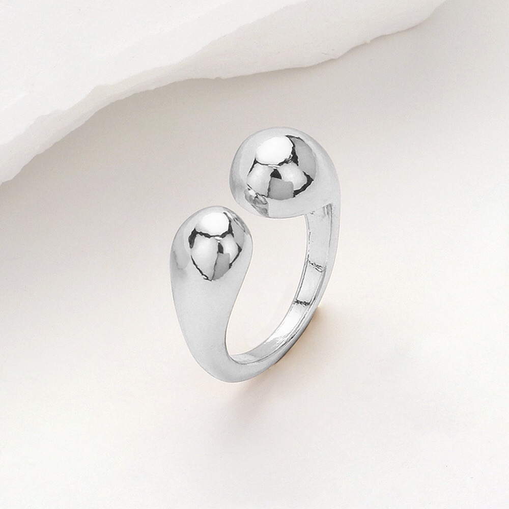 Gold or Silver Open Adjustable Dome Cocktail Ring